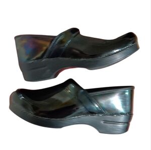 Dansko Irradescant Black Clogs Multi-color Shine Women's Size 11